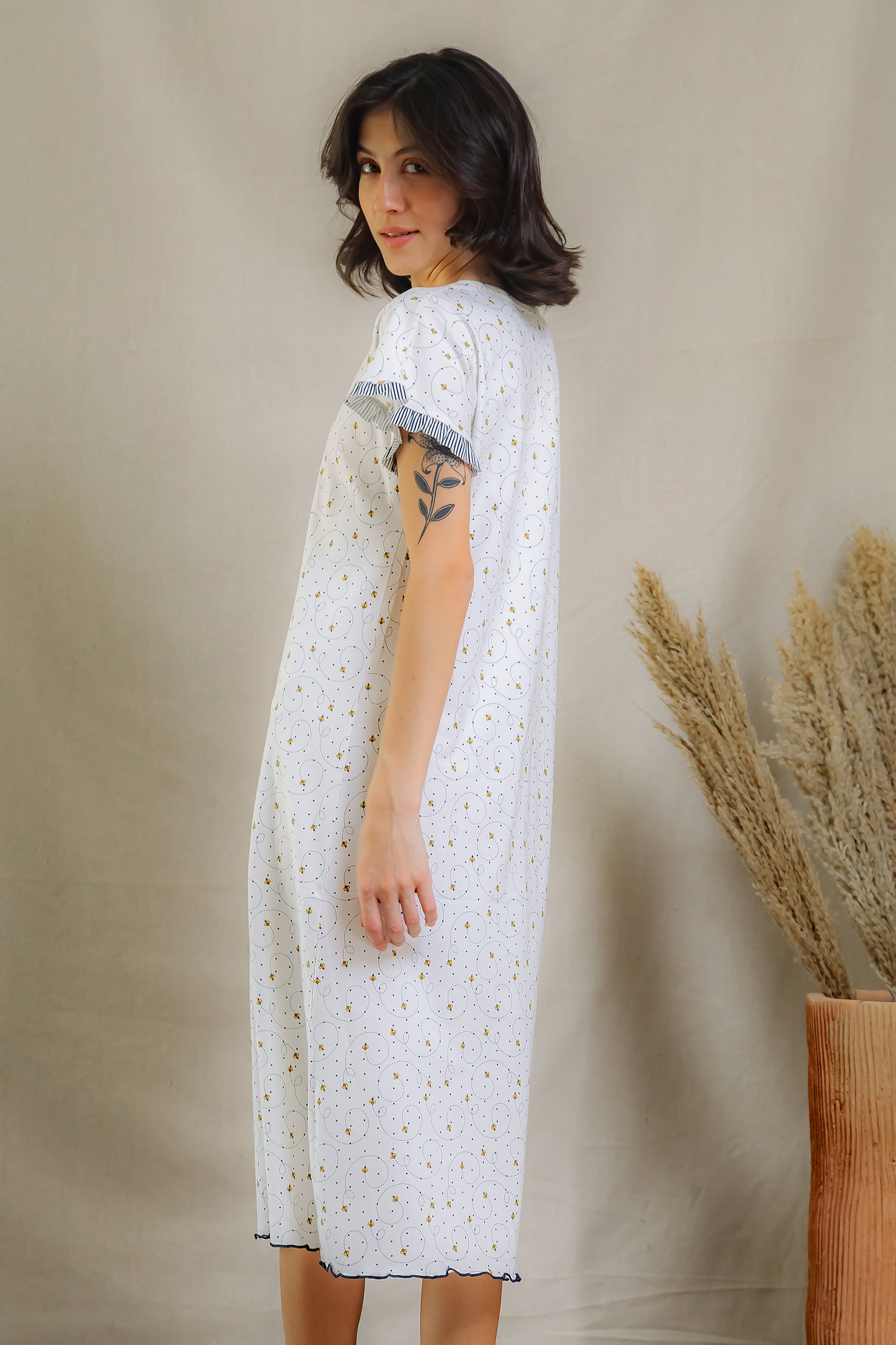 Bee Calm Buttoned Nightshirt