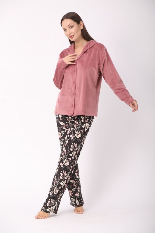 Blush Top and Floral Pants Pajamas