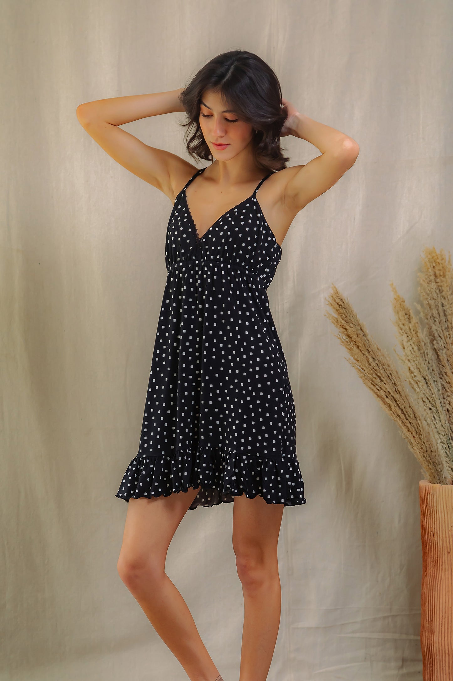Polka Dot Ruffle Nightdress