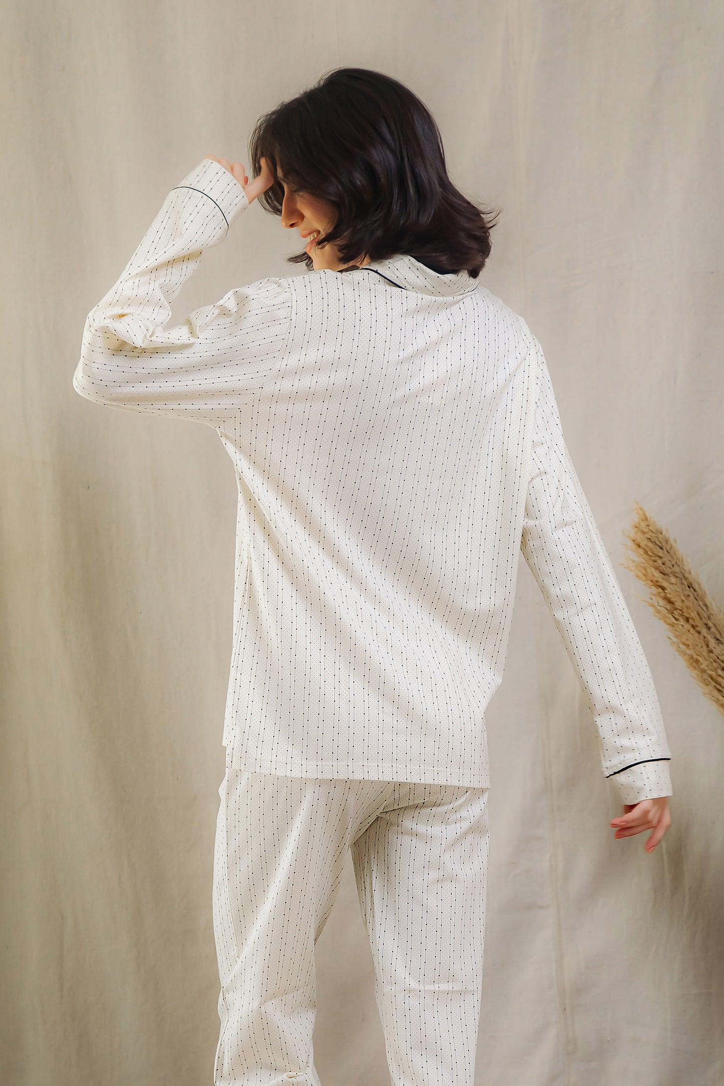 Dotted Lines Pajama Set Long-sleeve