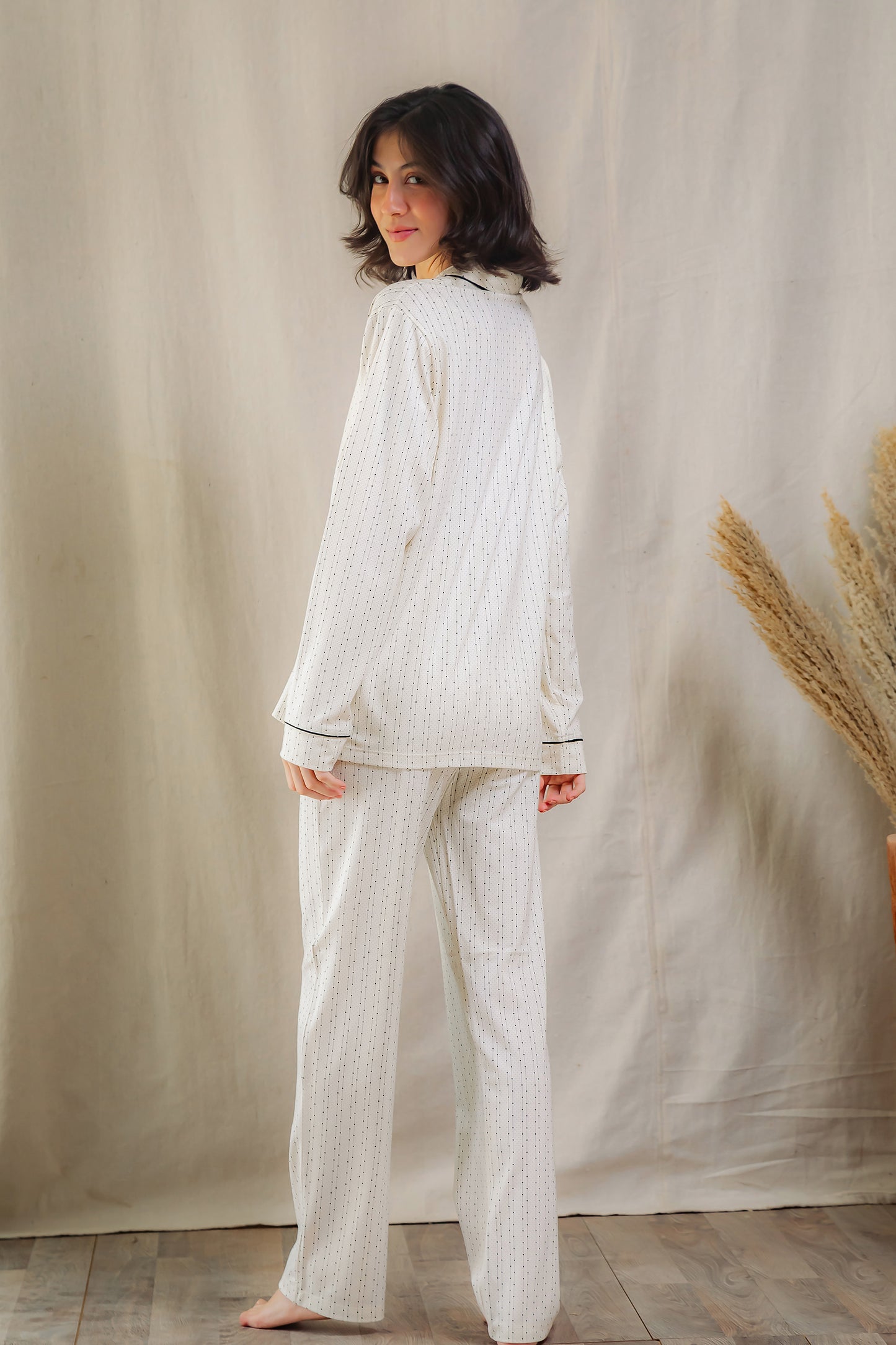 Dotted Lines Pajama Set Long-sleeve