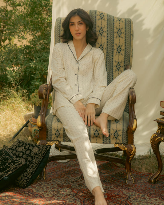 Dotted Lines Pajama Set Long-sleeve