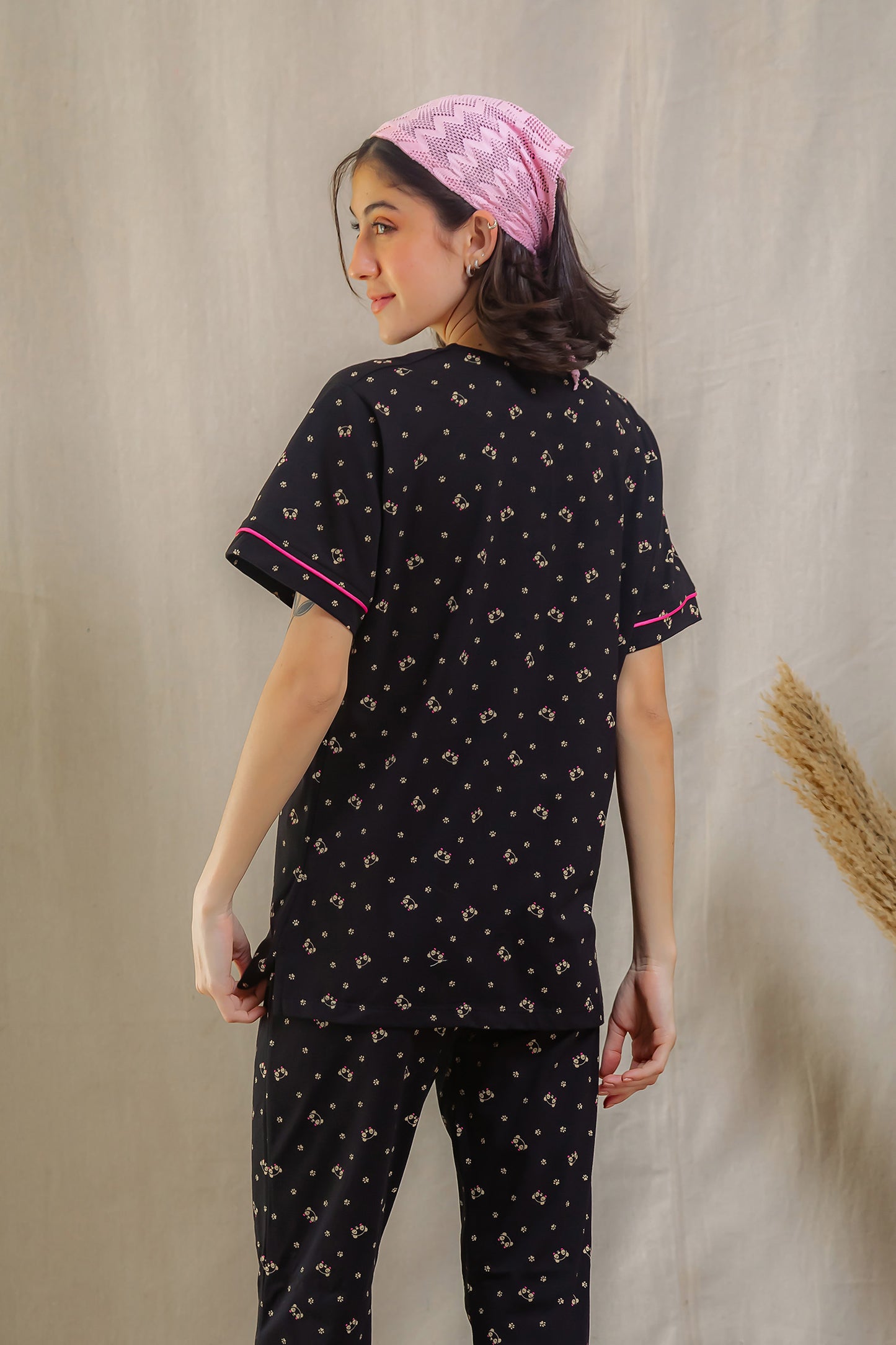 Black Panda Pajama
