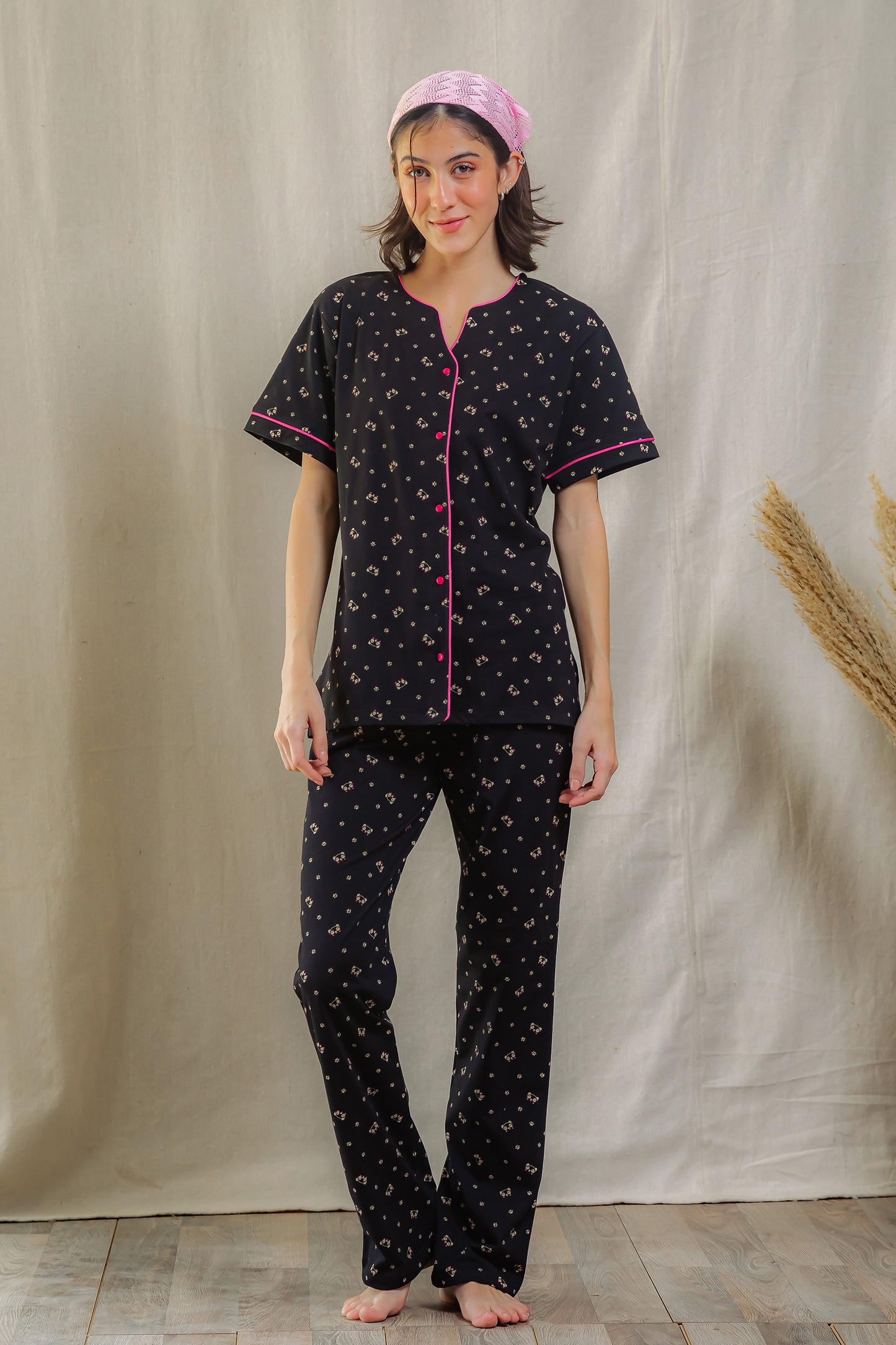 Black Panda Pajama