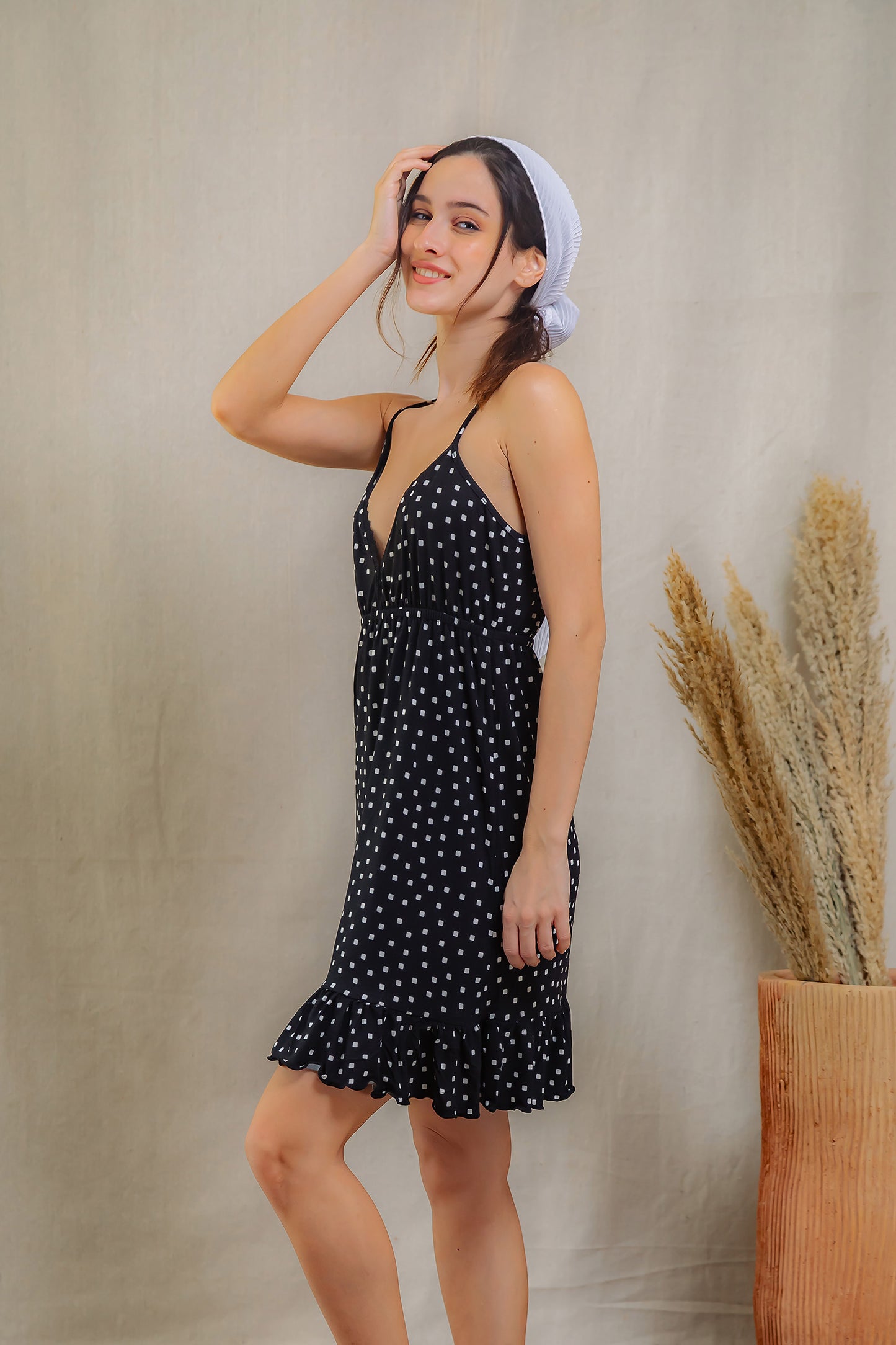 Polka Dot Ruffle Nightdress