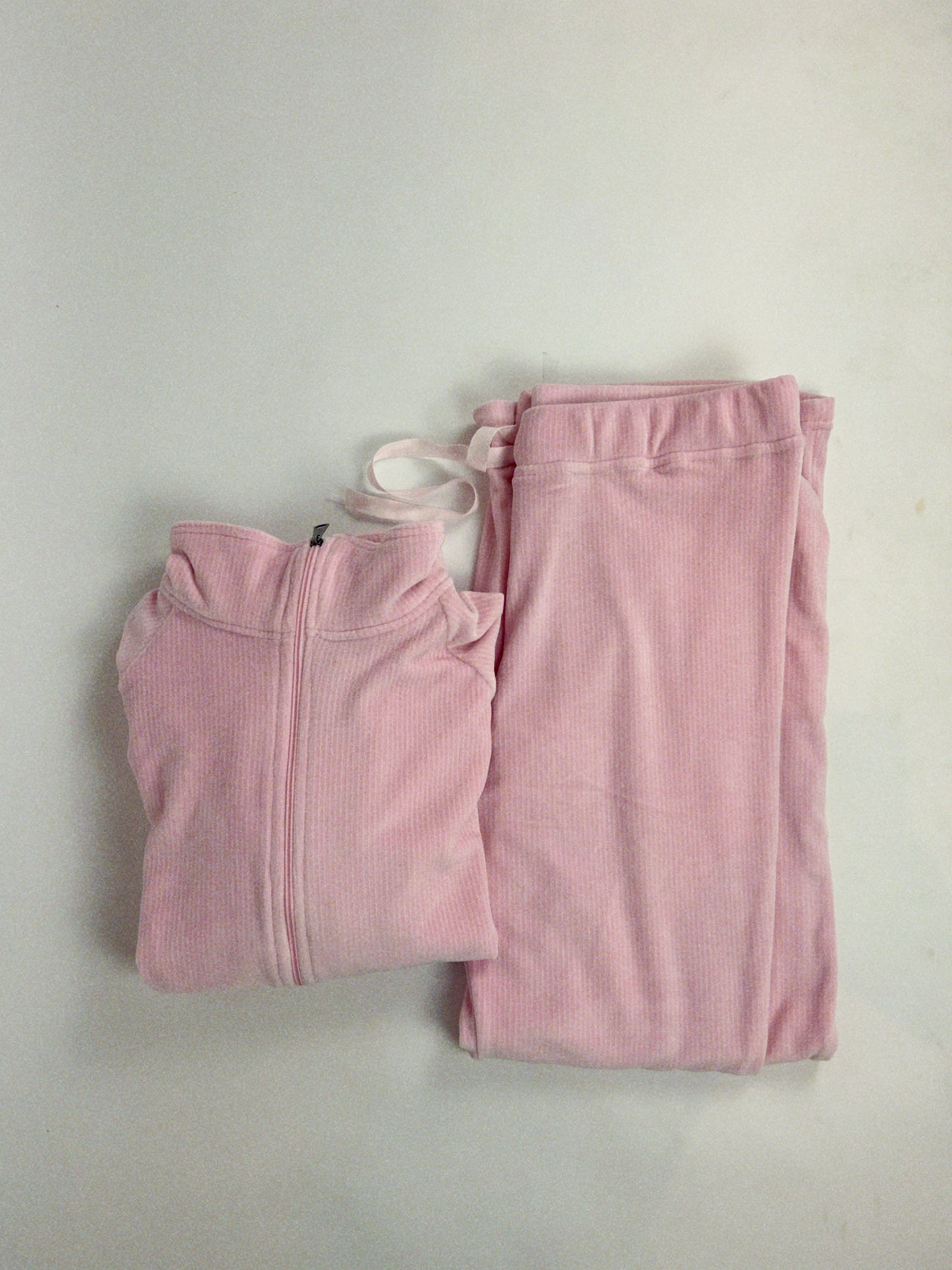 Ribbed Velvet Zipper Pajamas