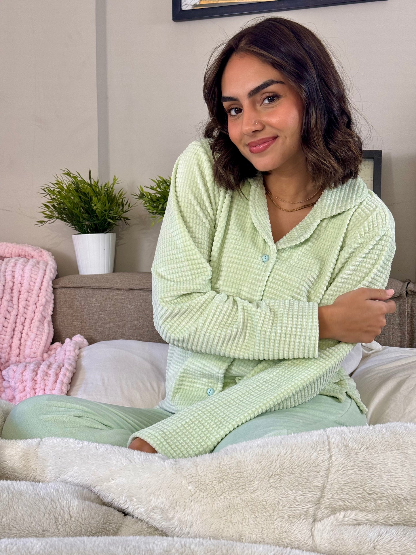 Dotted Velvet Pajamas