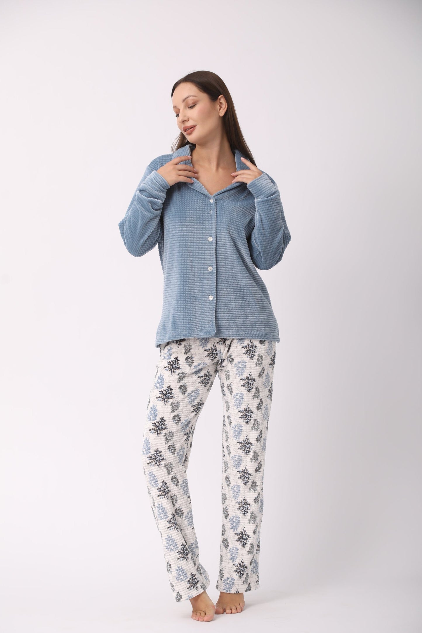 Floral Print Pants with Solid Top